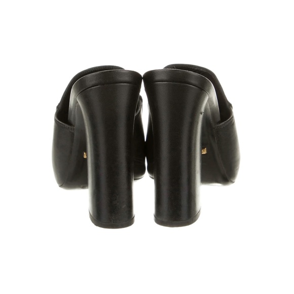 GUCCI Julie princetown gold horsebit black leather slip on chunky heel mules - Picture 4 of 10